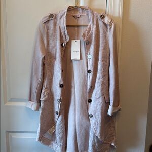 Women's Light Pink Utility Jacket with Button Front